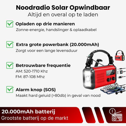 DreamGoods PRO - Noodpakket voor Thuis - Overleven bij Oorlog, Stroomuitval & Rampen - 20.000mAh Noodradio - Compleet Overlevingspakket - Denk Vooruit - 72+ uur Survival Kit - Bij Rampen