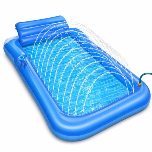 Tanning Bed met Sproeier – Water Ligbed met Tuinslang Aansluiting en Bekerhouder – 200 x 124 cm