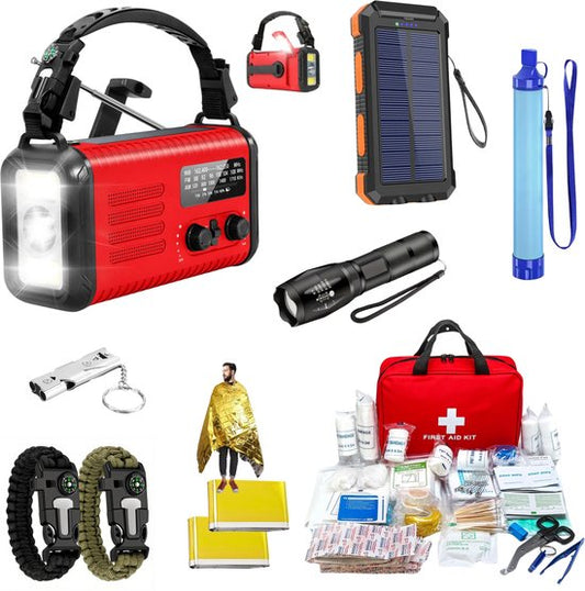 DreamGoods PRO - Noodpakket voor Thuis - Overleven bij Oorlog, Stroomuitval & Rampen - 20.000mAh Noodradio - Compleet Overlevingspakket - Denk Vooruit - 72+ uur Survival Kit - Bij Rampen