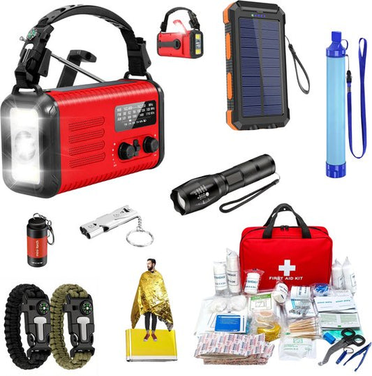 DreamGoods PRO - Noodpakket voor Thuis - Overleven bij Oorlog, Stroomuitval & Rampen - 20.000mAh Noodradio - Compleet Overlevingspakket - Denk Vooruit - 72+ uur Survival Kit - Bij Rampen ·
