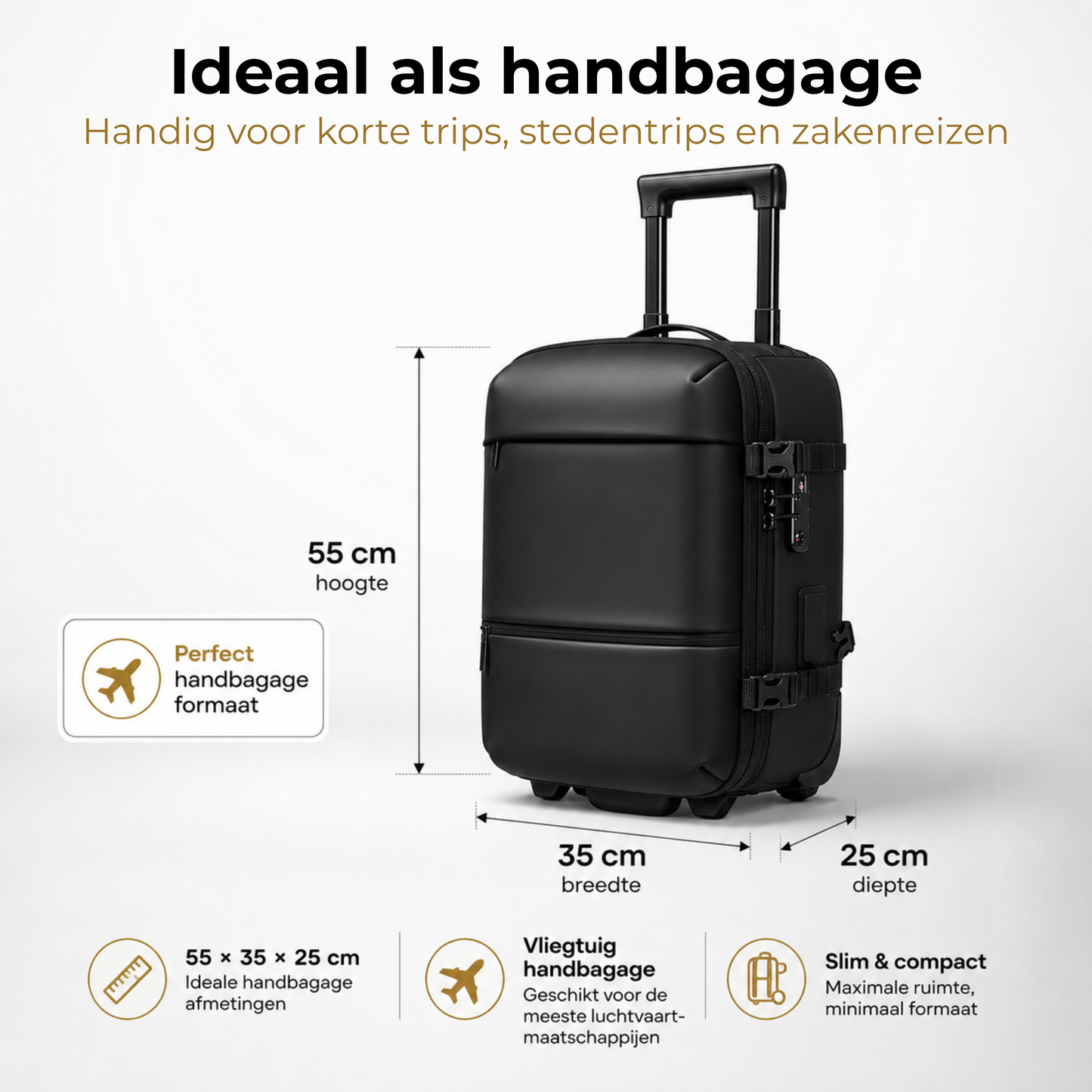Vacuüm Rugzak & Trolley - 55x35x25cm