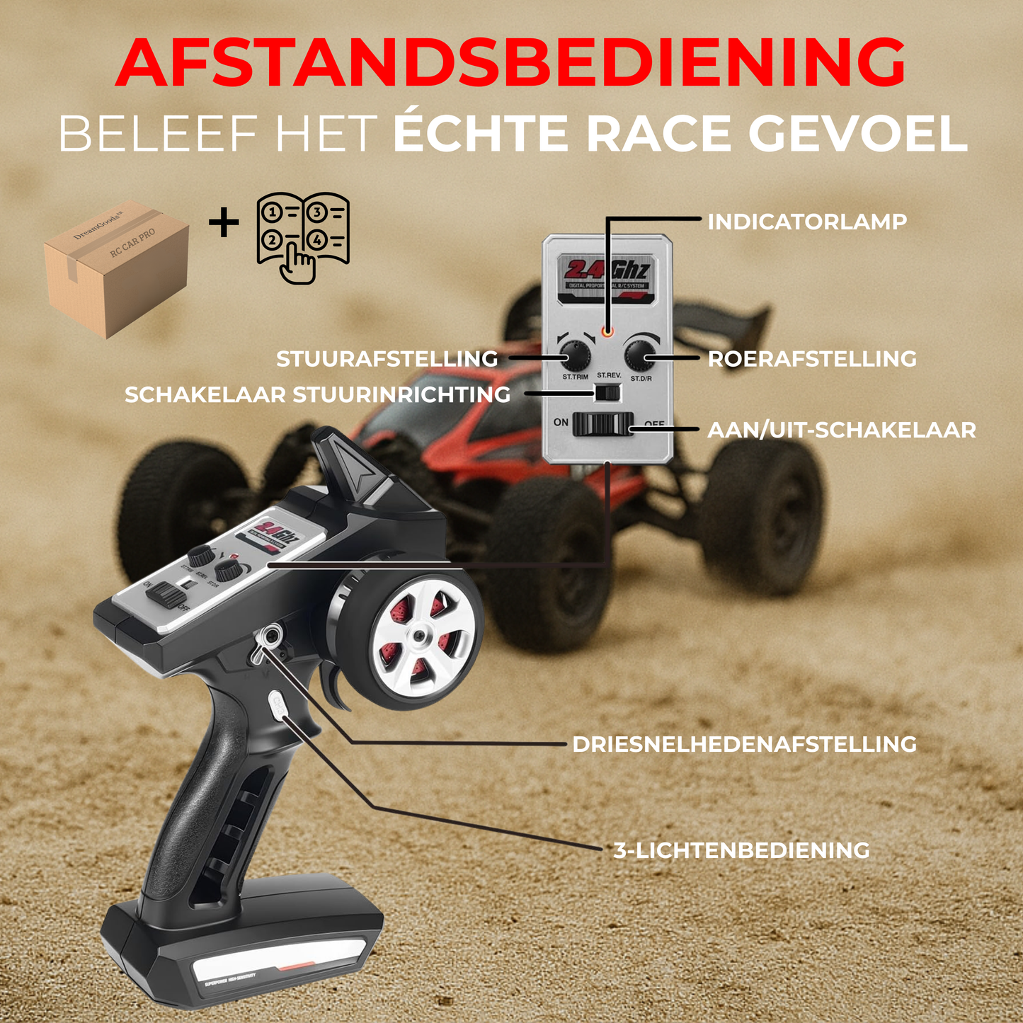 Bestuurbare RC Auto - 70km/u