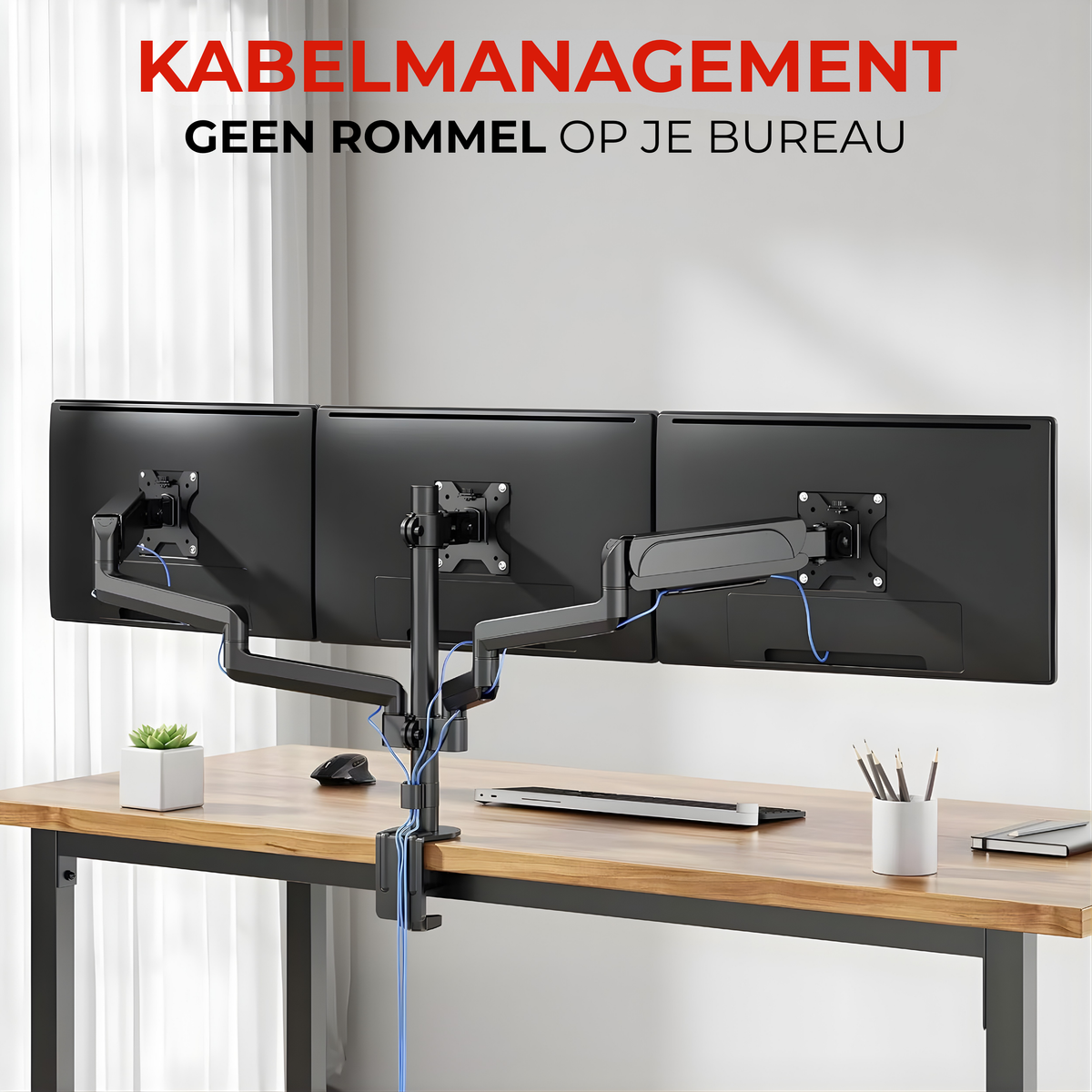 Monitor Arm 3 Schermen - 13-27 Inch