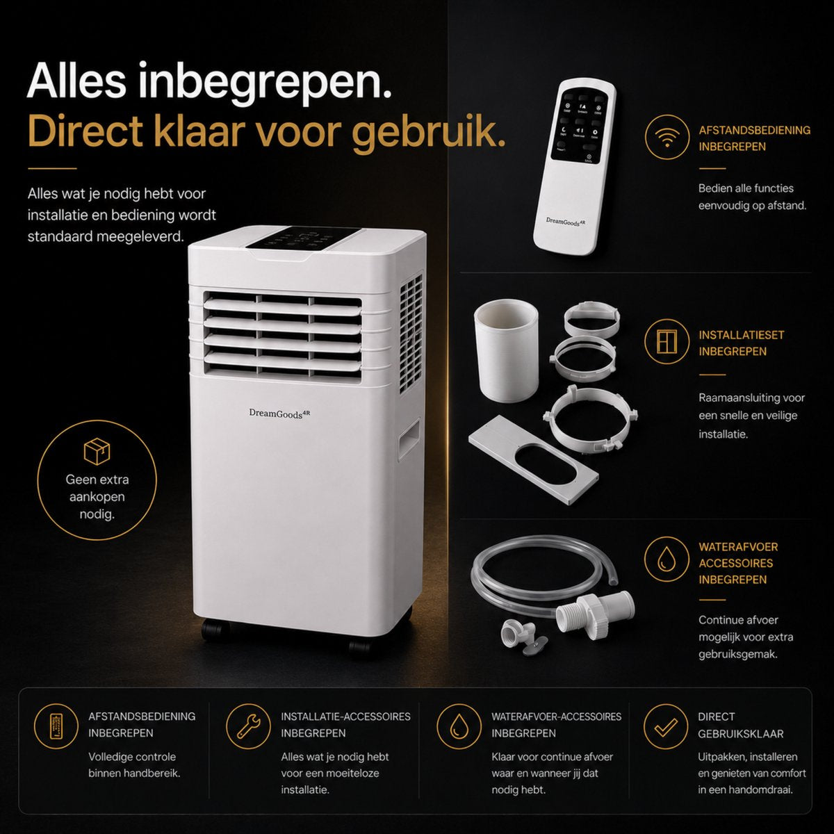 DreamGoods Mobiele Airco - 9000 BTU