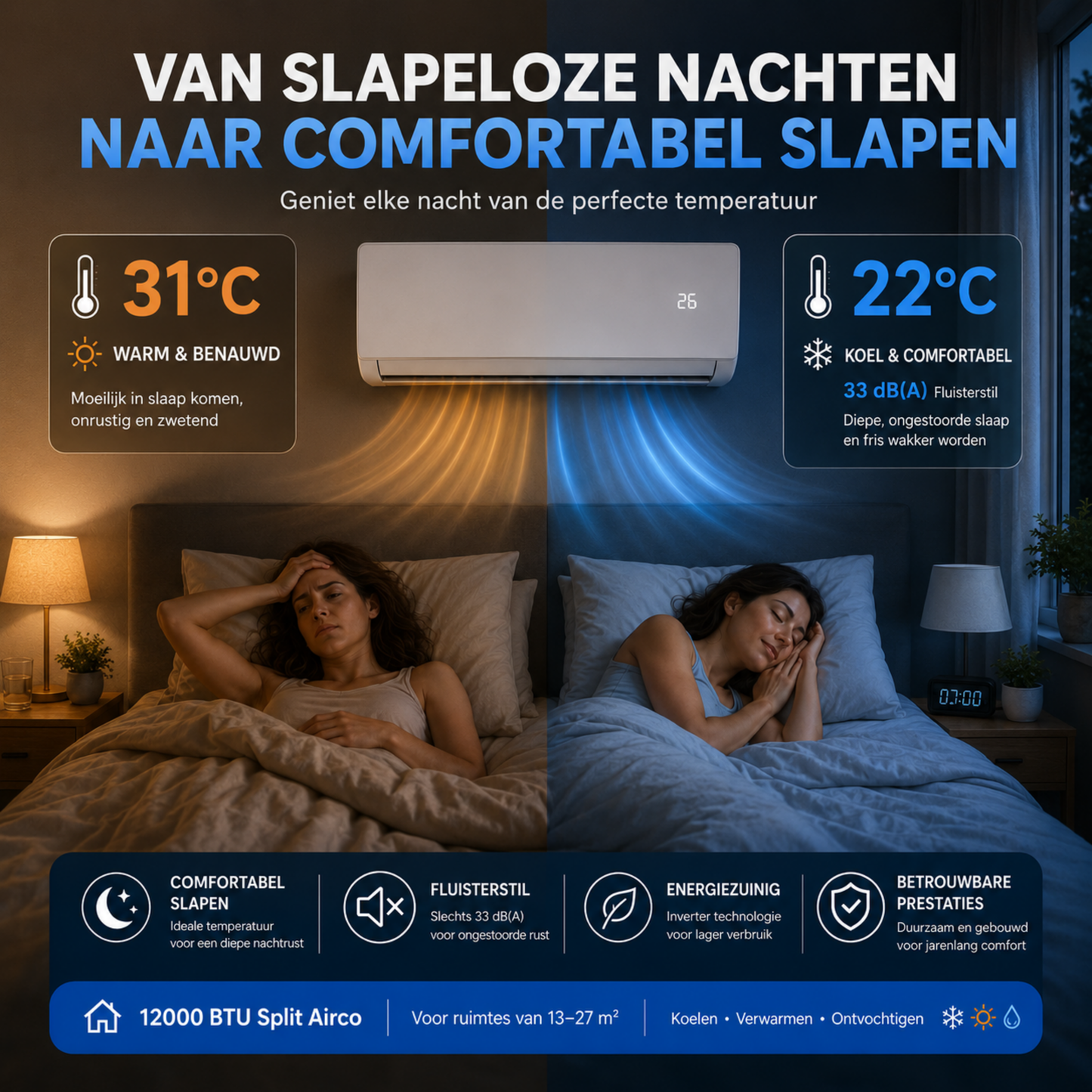 Split Airco - Inverter Airconditioner - 12.000 BTU
