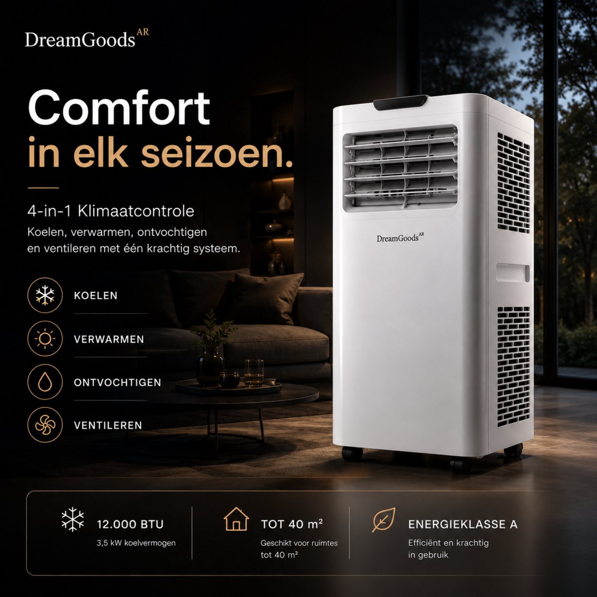 DreamGoods Mobiele Airco - 12000 BTU
