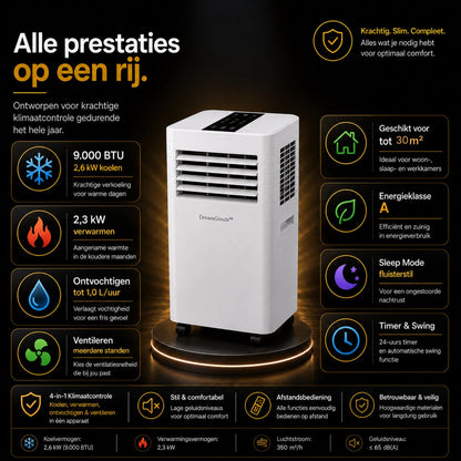 DreamGoods Mobiele Airco - 9000 BTU