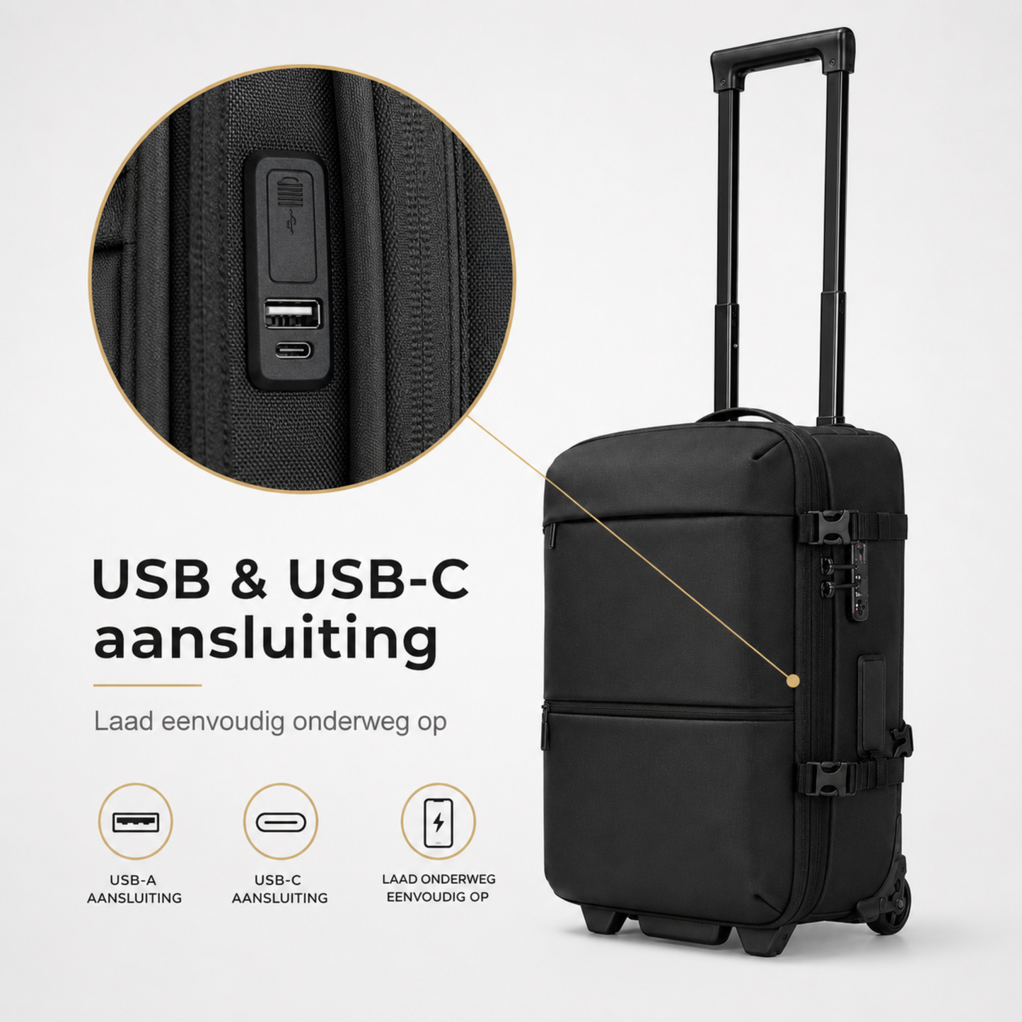 Vacuüm Rugzak & Trolley - 55x35x25cm