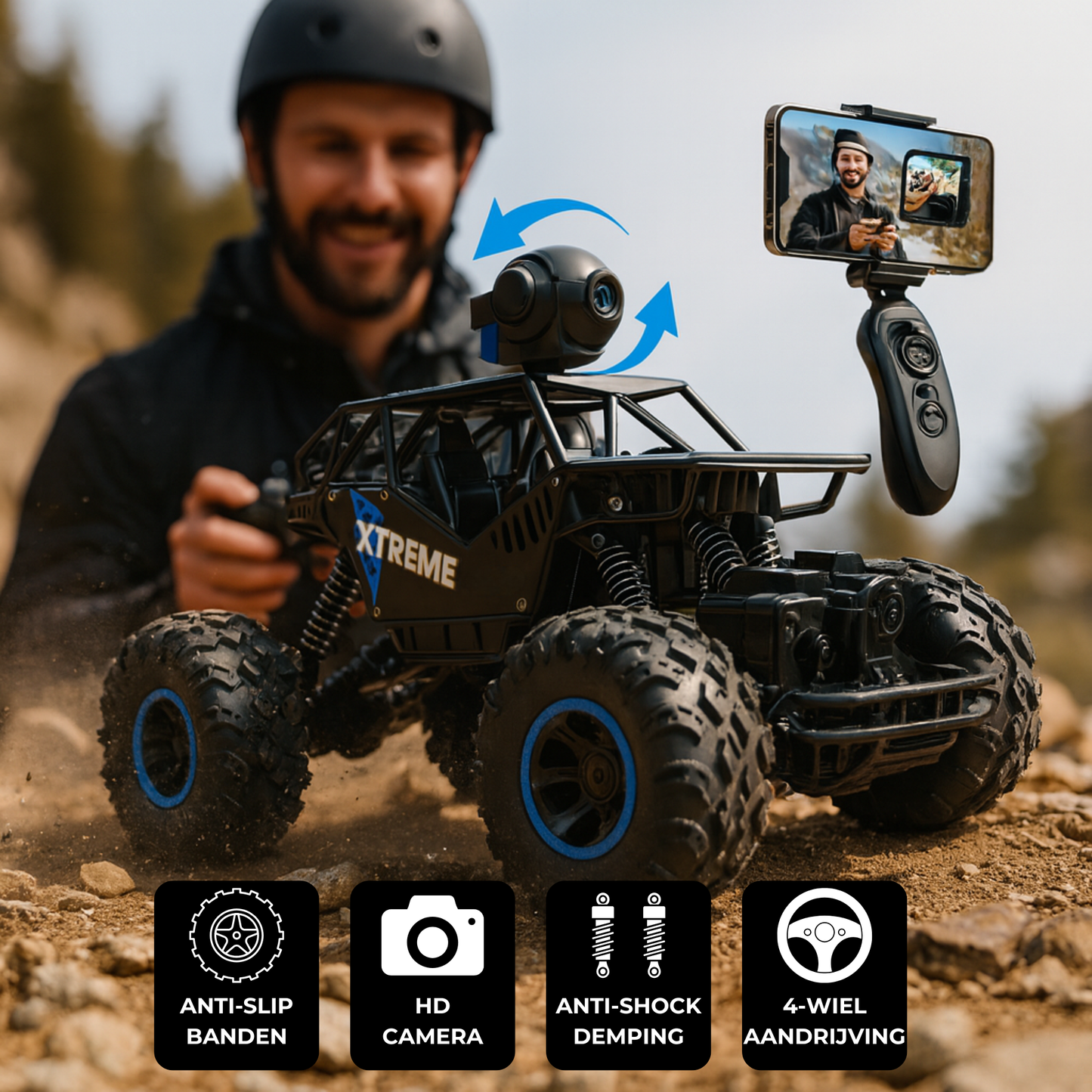 Bestuurbare Auto met Draaibare HD Camera