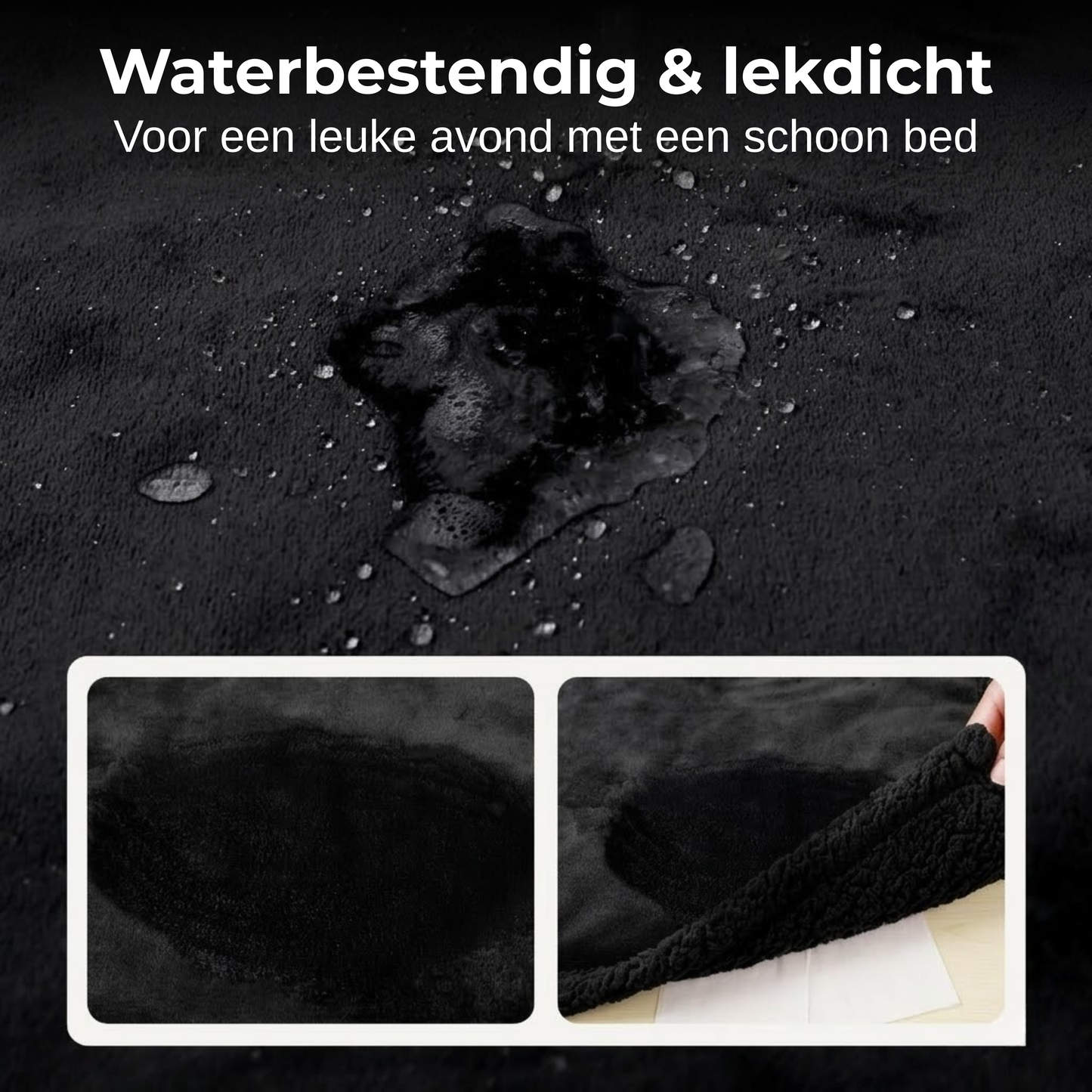 Love Blanket - Waterdicht Deken - 145x100cm - Zwart