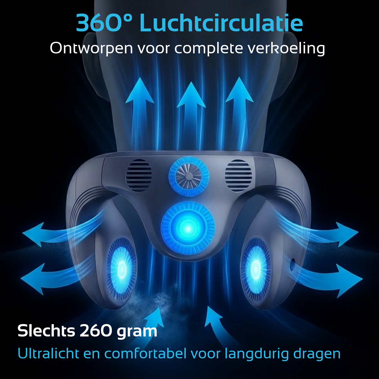 Nekventilator met Koeling & Temperatuurregeling - Blauw