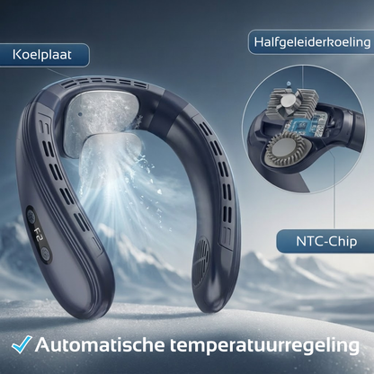 Nekventilator met Koeling & Temperatuurregeling - Blauw