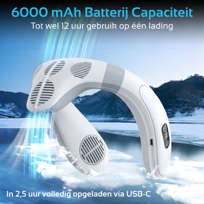 Nekventilator met Koeling & Temperatuurregeling - Wit