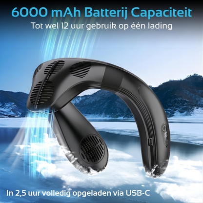 Nekventilator met Koeling & Temperatuurregeling - Zwart