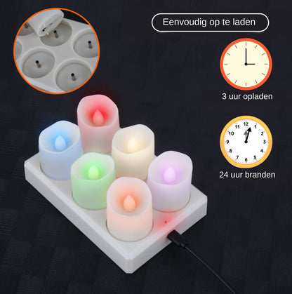 DreamGoods Rechargeable LED Candles With Moving Flame 